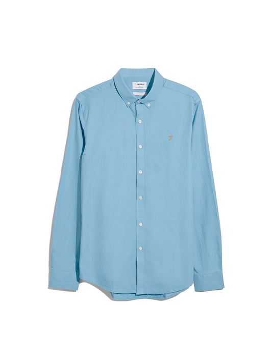 Farah Brewer Oxford LS Shirt // ARTIC BLUE