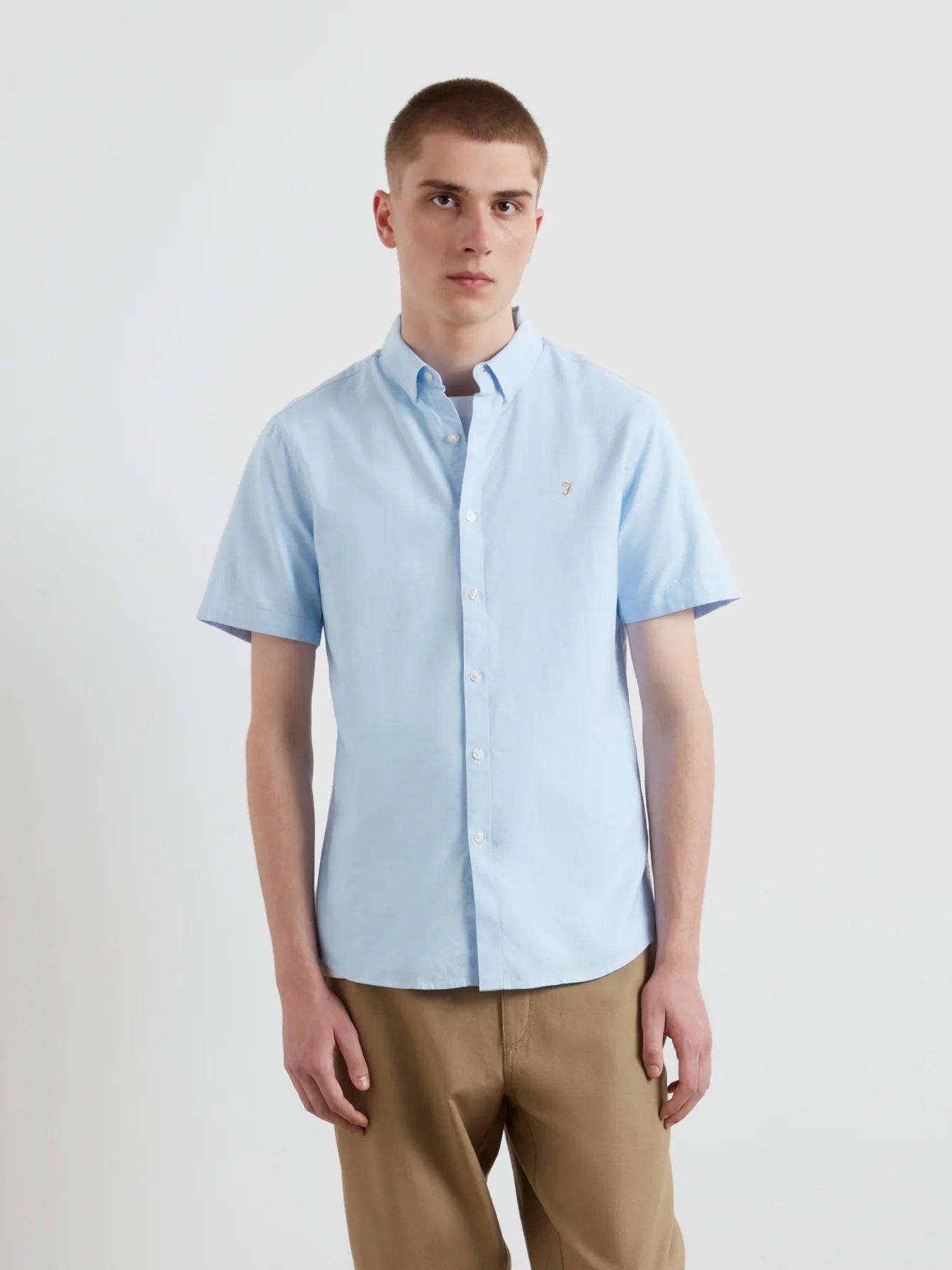 Farah Brewer Short Sleeve Shirt // SKY BLUE