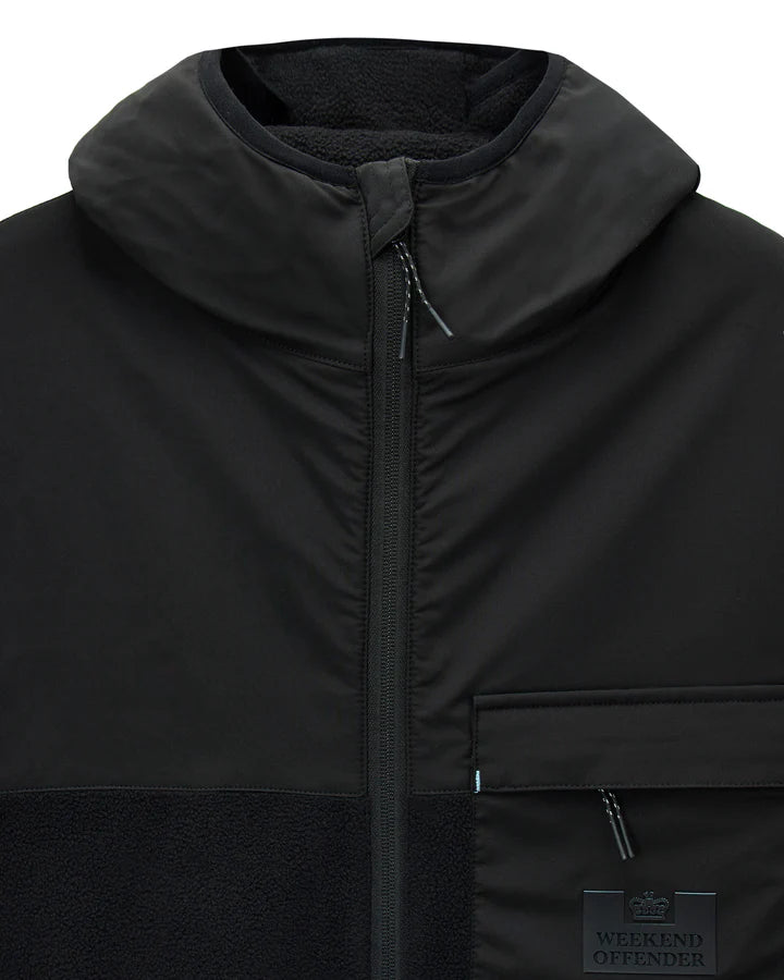 Weekend Offender Frusciante Polar Fleece Hoodie // BLACK