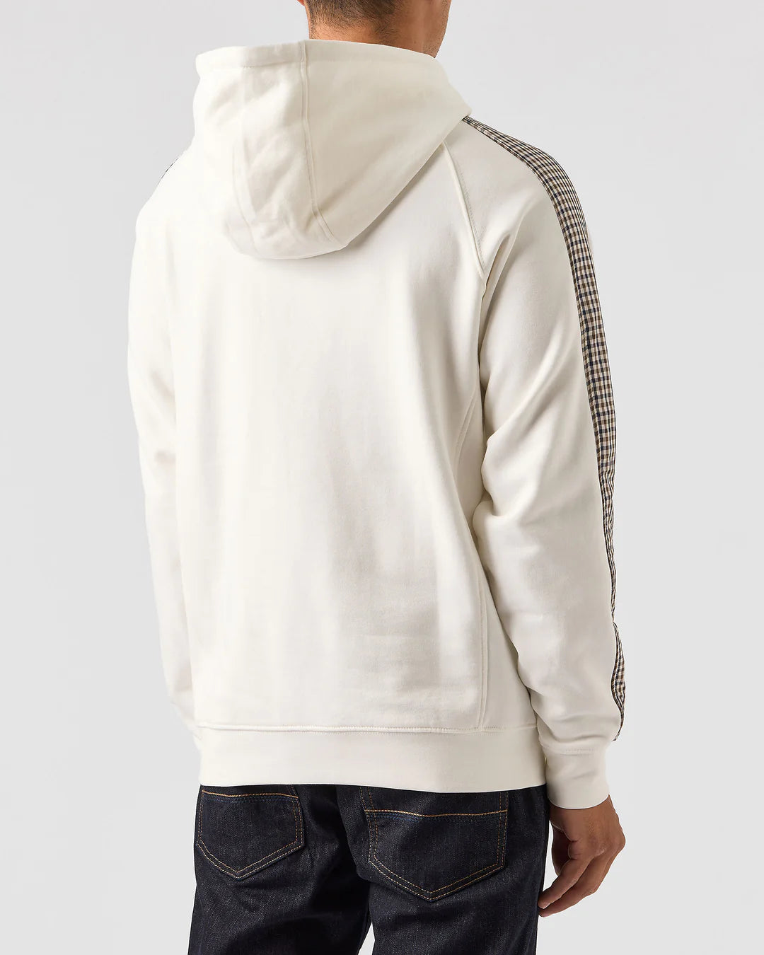 Weekend Offender Lo Sung Check Sleeve Hood // WINTER WHITE