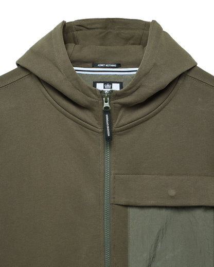 Weekend Offender Daponte Zip Hoodie // CASTLE GREEN