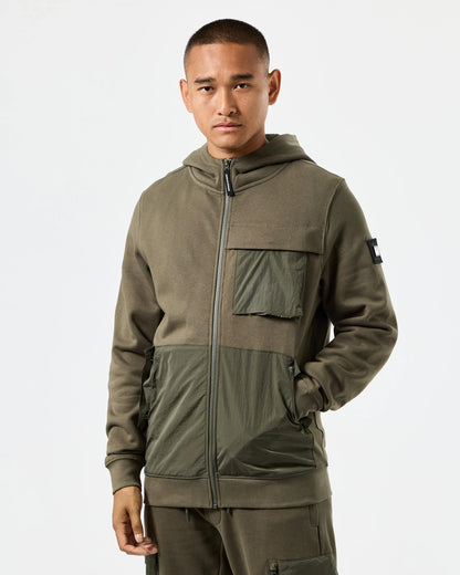 Weekend Offender Daponte Zip Hoodie // CASTLE GREEN