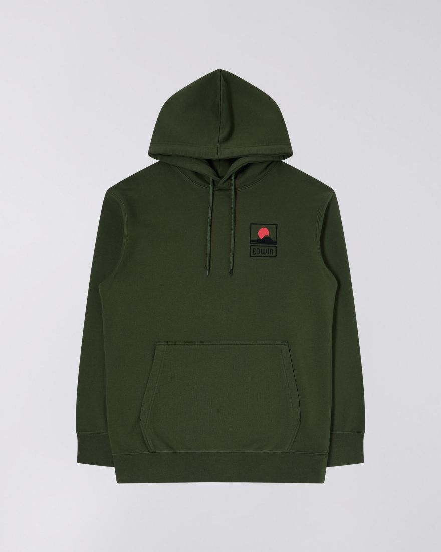 Edwin Sunset On MT Fuju Hoodie // KOMBU GREEN