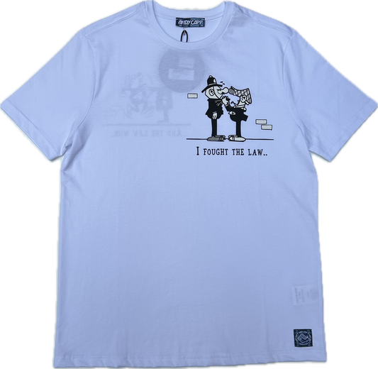 Andy Capp The Law T-Shirt // WHITE