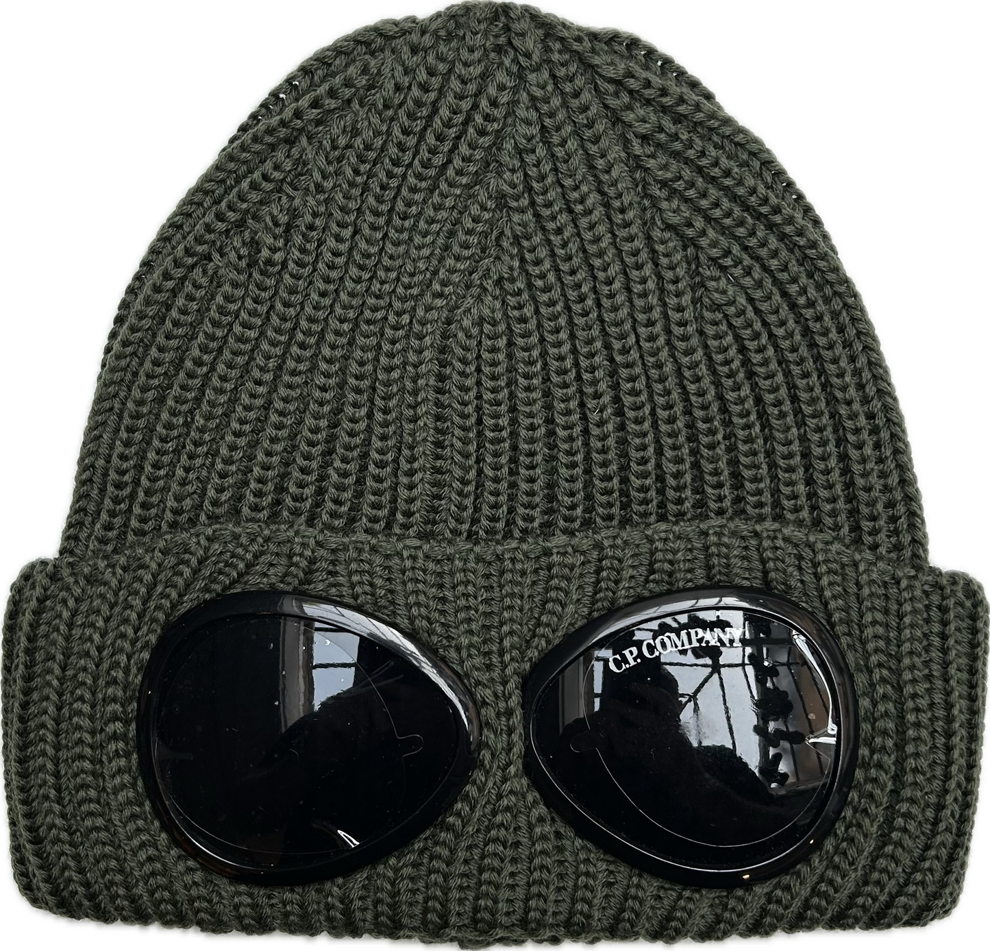 C.P. Company Goggle Beanie Heavy Knit // FOREST GREEN 665