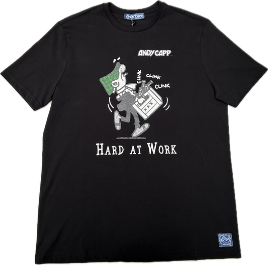 Andy Capp Hard At Work T-shirt // SVART