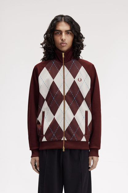 Fred Perry Argyle Track Jacket J1319 // OXBLOOD 597