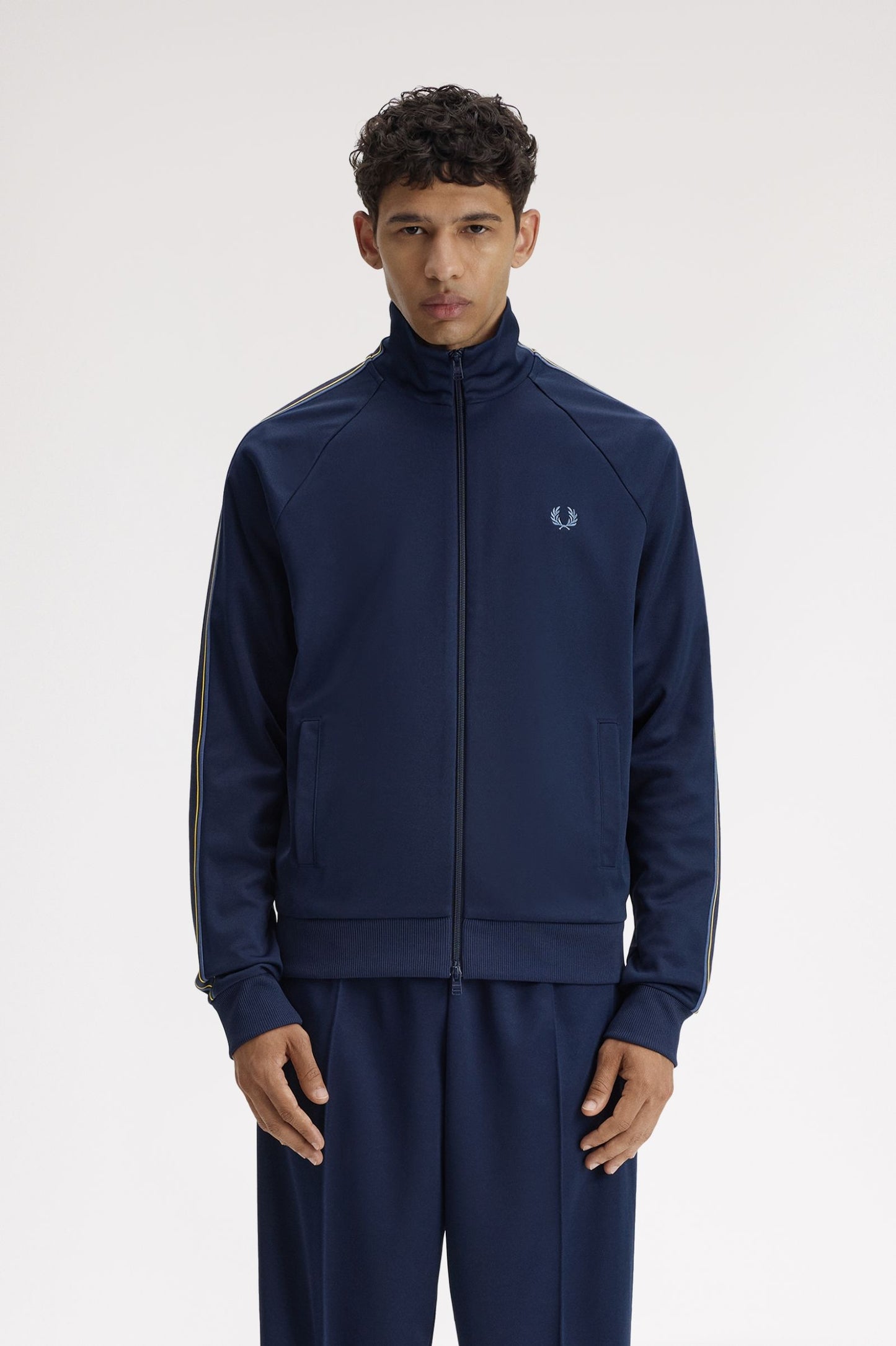 Fred Perry J2309 Tramline Tape Track Jacket // TENNIS BLUE