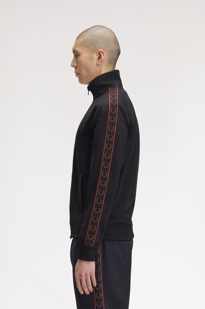 Fred Perry Contrast Tape Track Jacket // BLACK 220