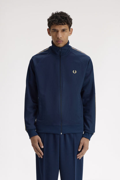 Fred Perry J5557 Contrast Tape Track Jacket // Tennis Blue Champagne