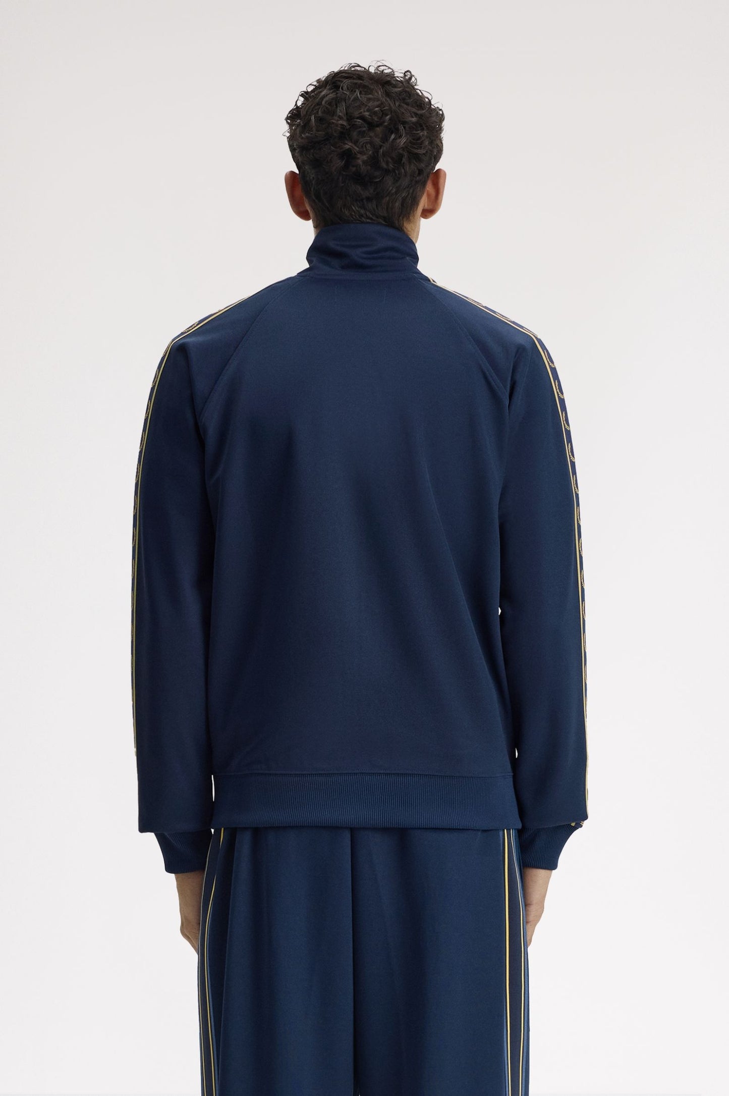 Fred Perry J5557 Contrast Tape Track Jacket // Tennis Blue Champagne