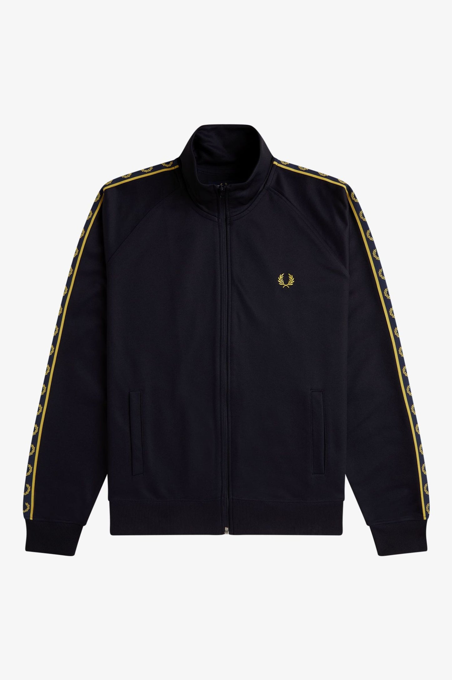 Fred Perry Contrast Tape Track Jacket J5557 // NAVY/HONEYCOMB W75