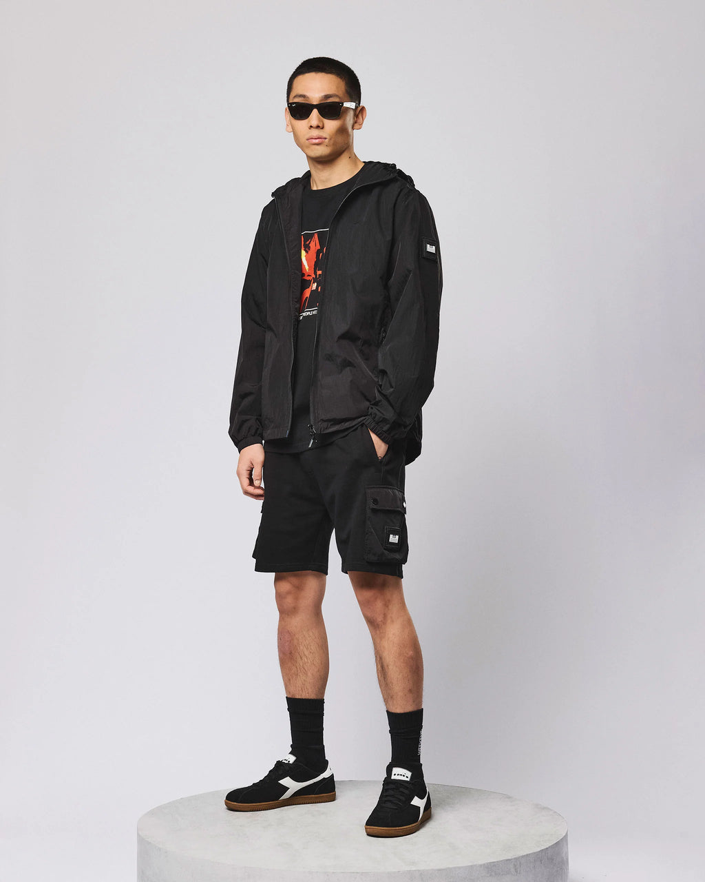 Weekend Offender Technician Windbreaker Jacket // BLACK