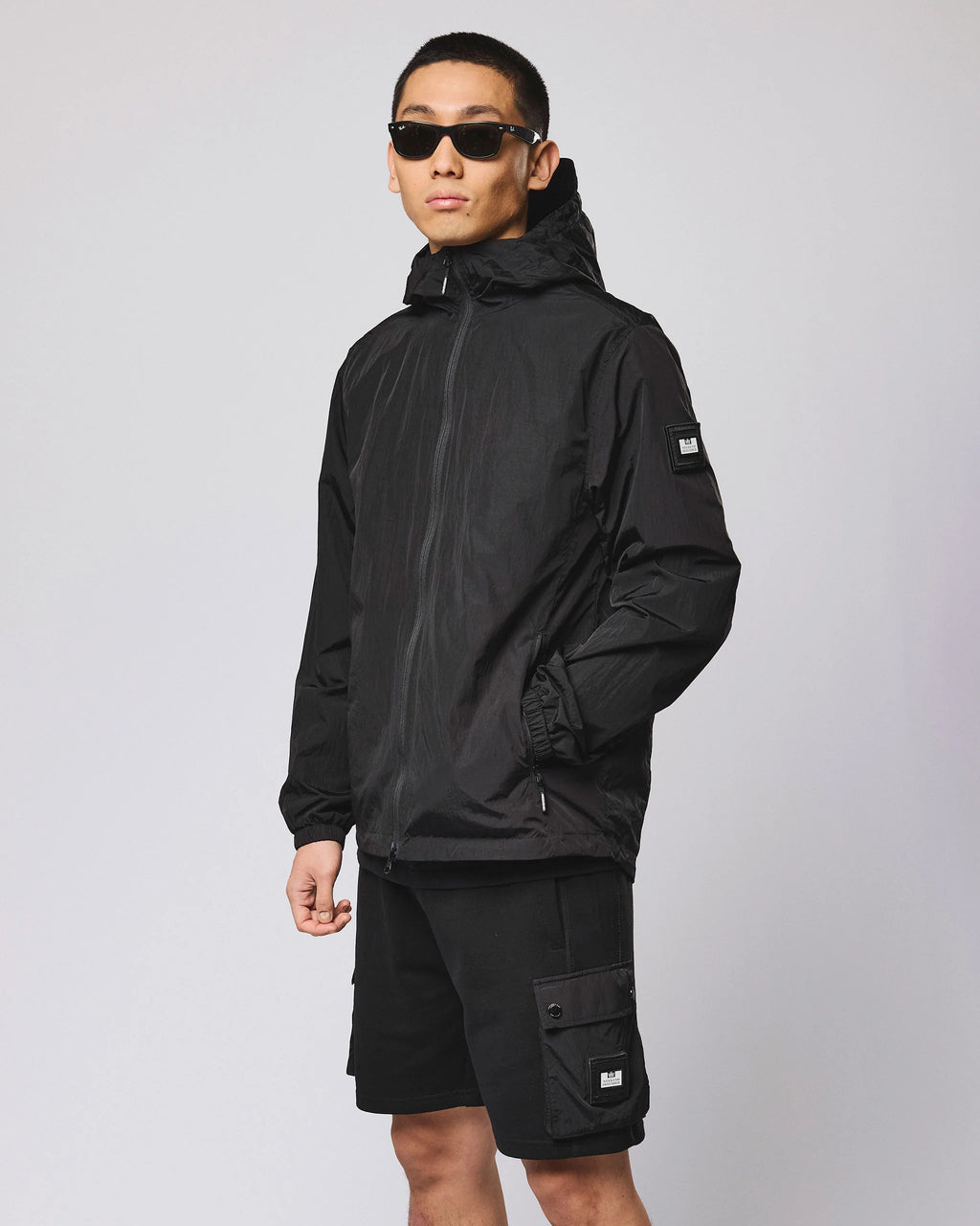 Weekend Offender Technician Windbreaker Jacket // BLACK