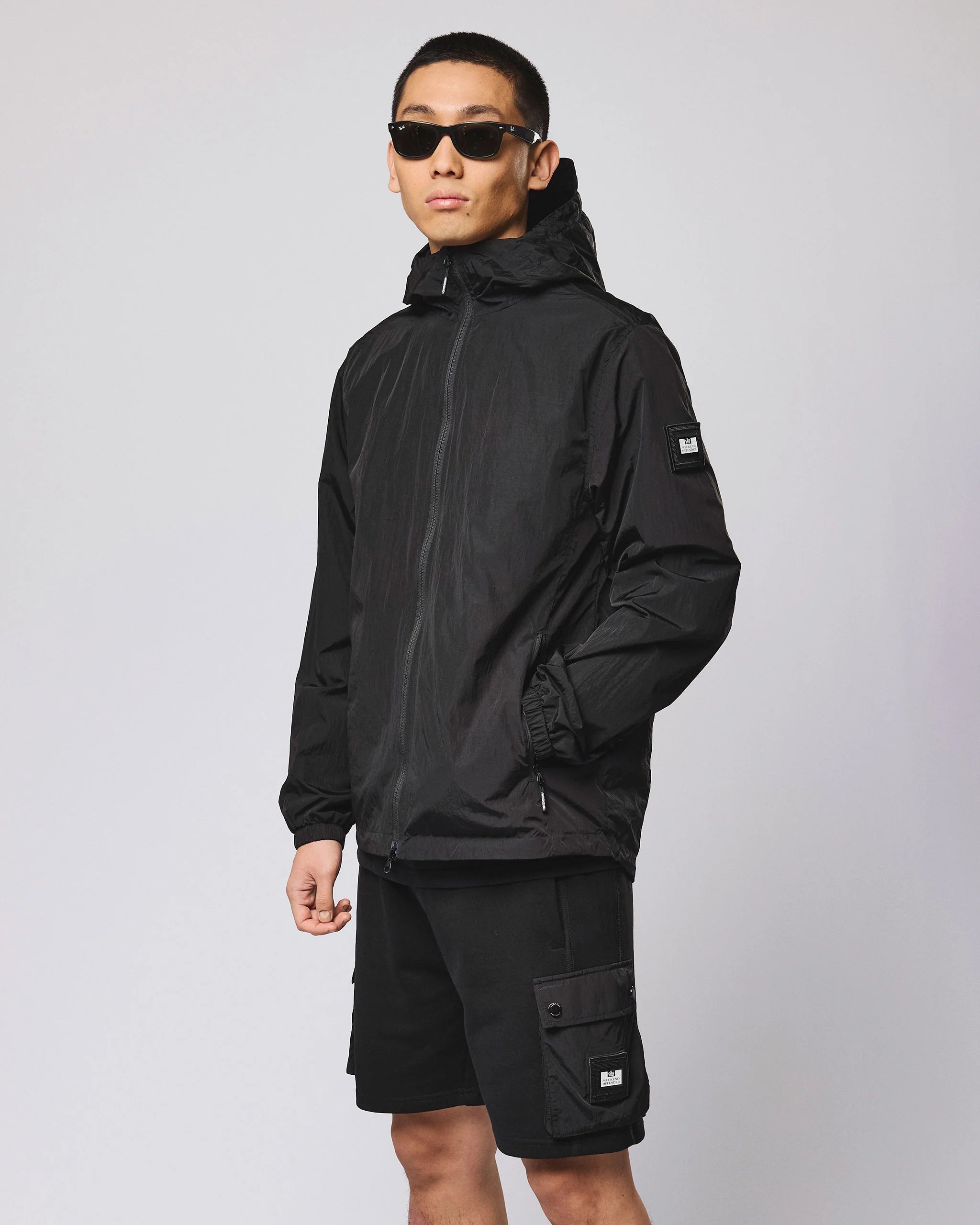 Weekend Offender Technician Windbreaker Jacket // BLACK
