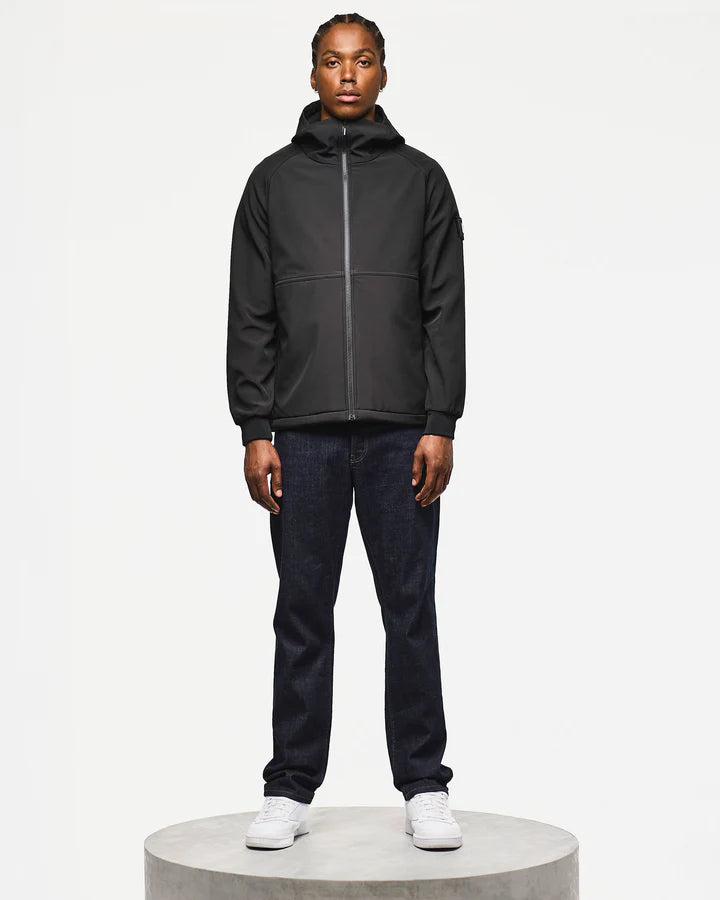 Weekend Offender Stipe Softshell Jacket // BLACK