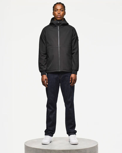 Weekend Offender Stipe Softshell Jacket // BLACK