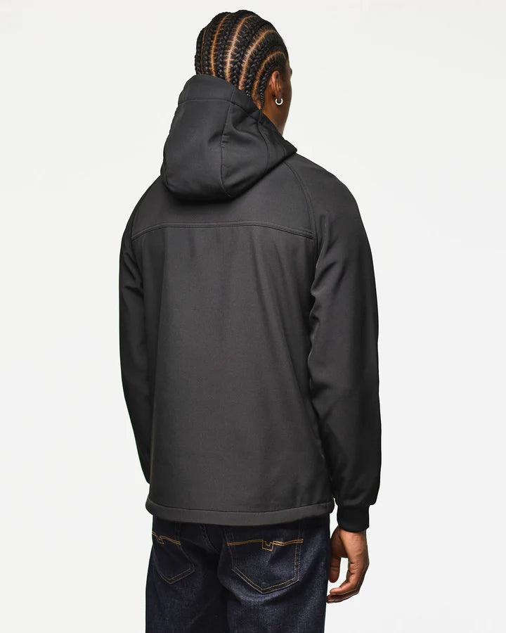 Weekend Offender Stipe Softshell Jacket // BLACK