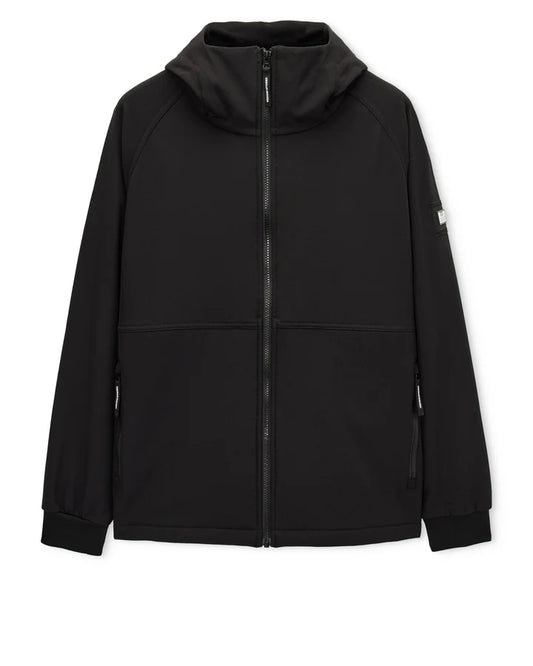Weekend Offender Stipe Softshell Jacket // BLACK
