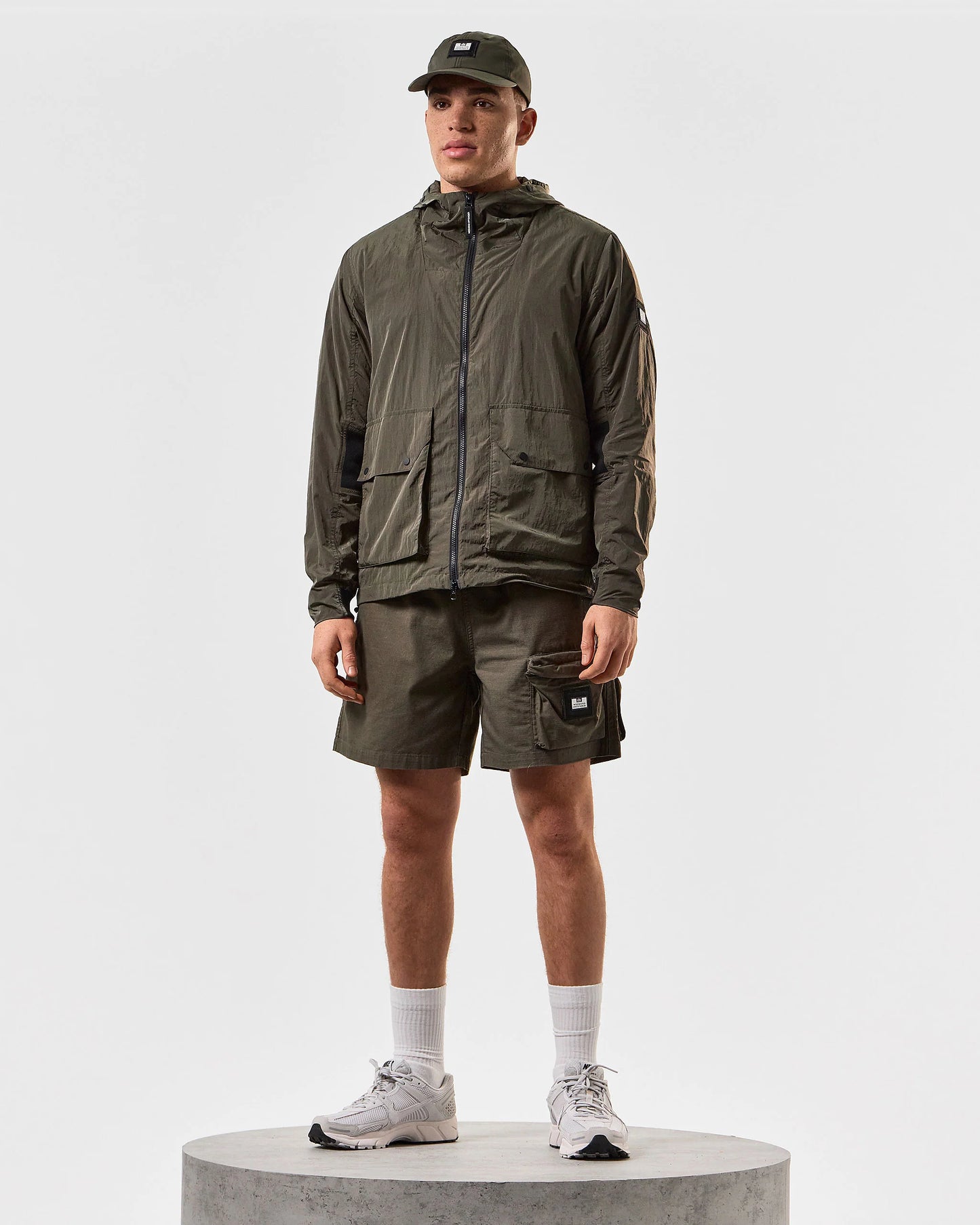 Weekend Offender Valencia Mesh Face Shield Jacket // CASTLE GREEN