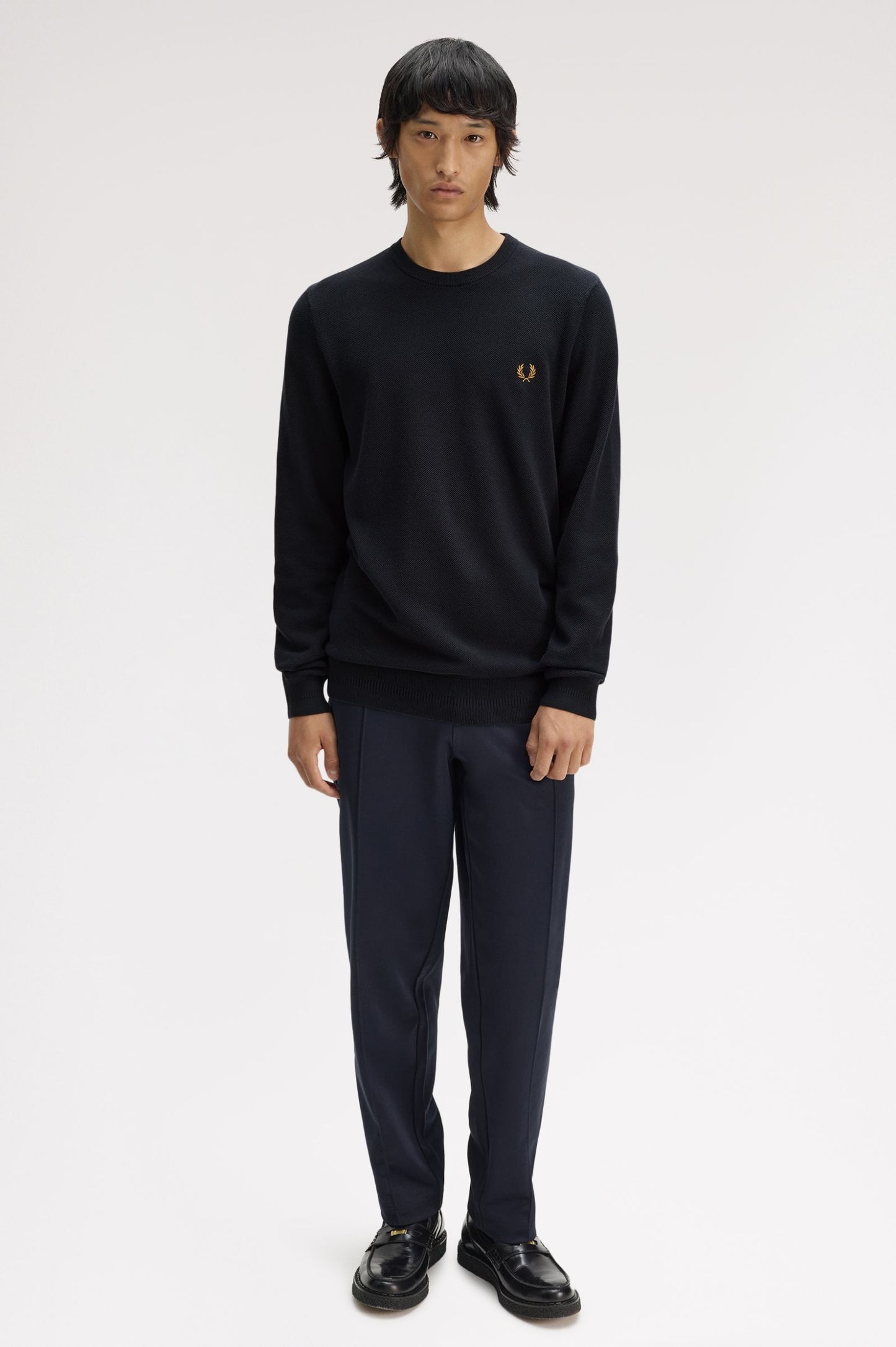 Fred Perry Piqué Stitch Jumper // NAVY 795