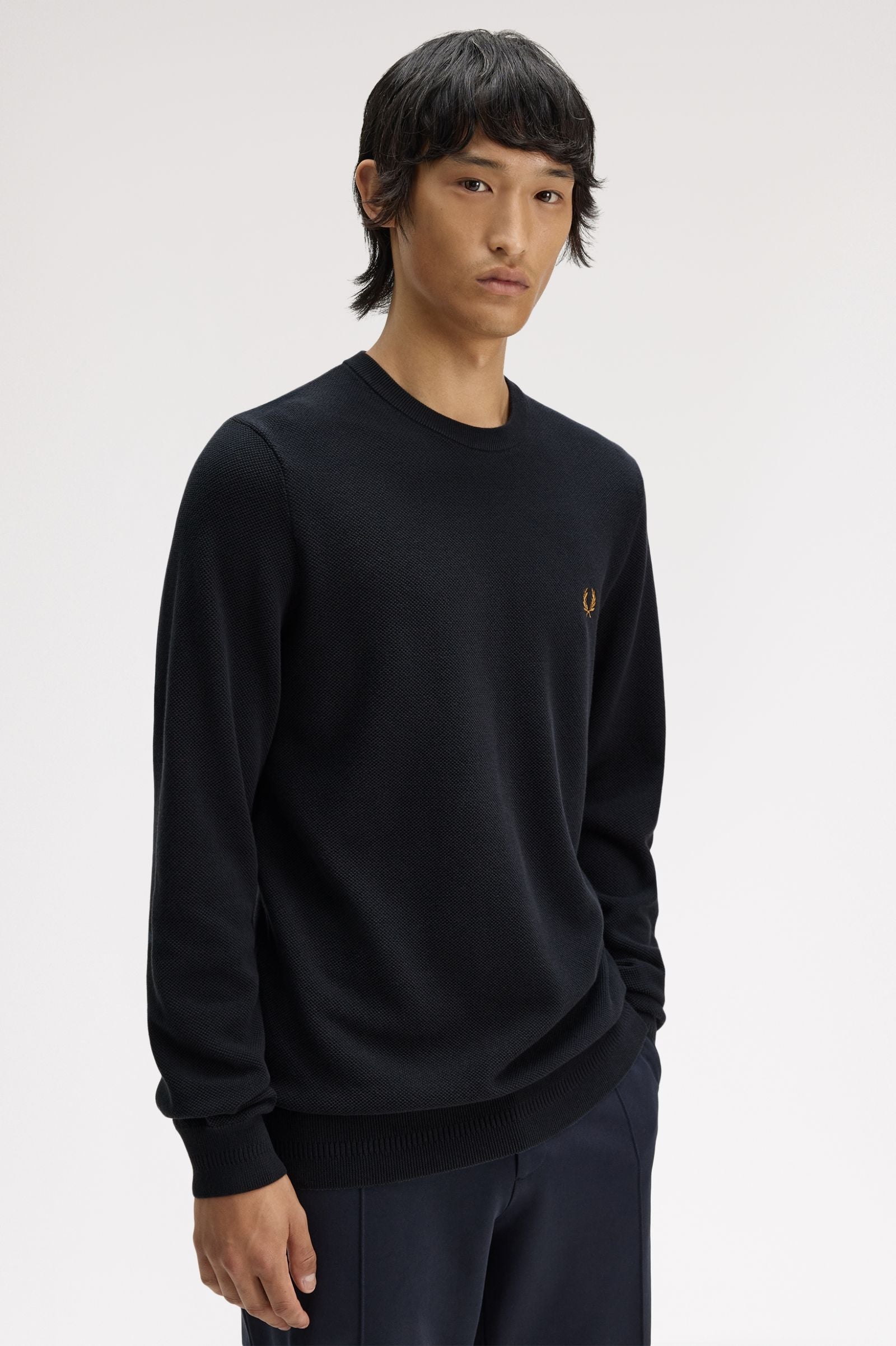 Fred Perry Piqué Stitch Jumper // NAVY 795