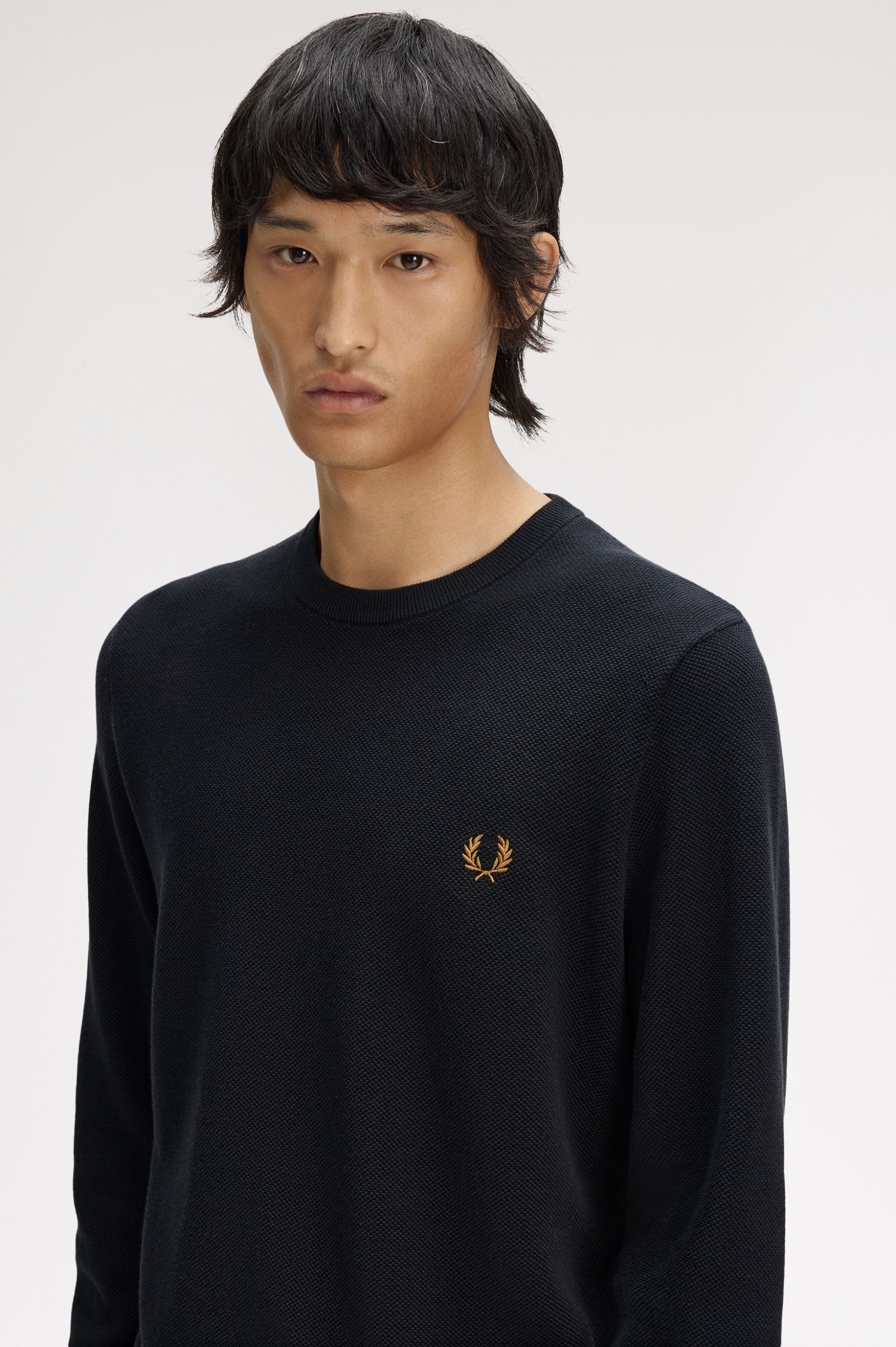 Fred Perry Piqué Stitch Jumper // NAVY 795