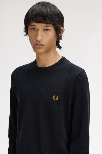 Fred Perry Piqué Stitch Jumper // NAVY 795