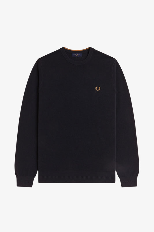 Fred Perry Piqué Stitch Jumper // NAVY 795