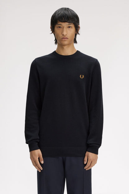 Fred Perry Piqué Stitch Jumper // NAVY 795