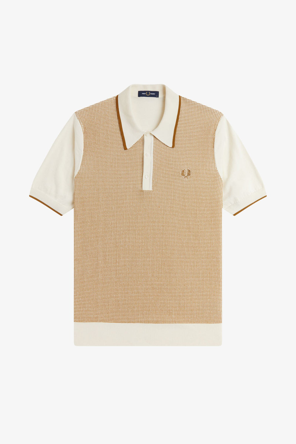 Fred Perry Tonic Waffle Knitted Shirt K2307 // ECRU