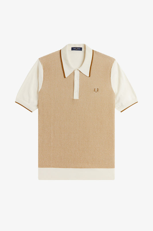 Fred Perry Tonic Waffle Knitted Shirt K2307 // ECRU