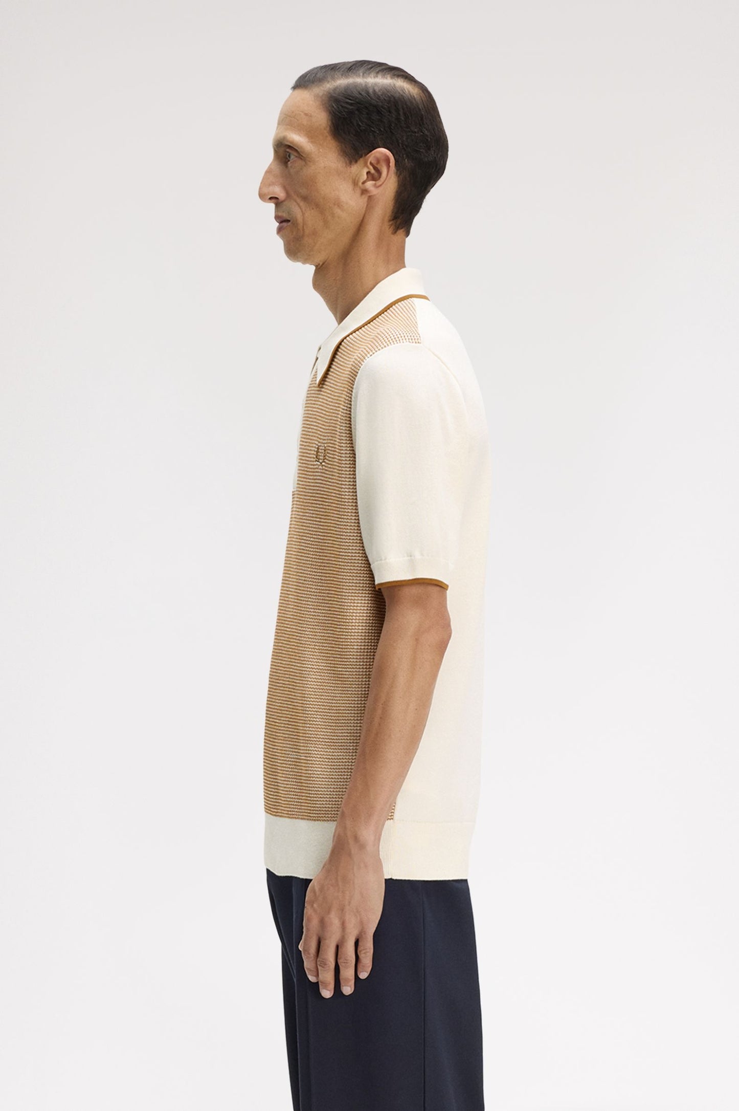 Fred Perry Tonic Waffle Knitted Shirt K2307 // ECRU