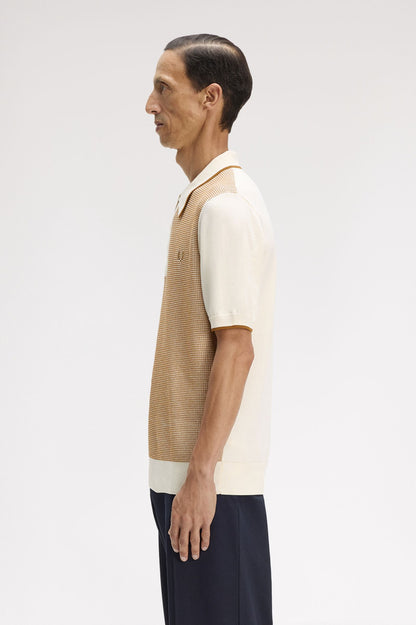 Fred Perry Tonic Waffle Knitted Shirt K2307 // ECRU