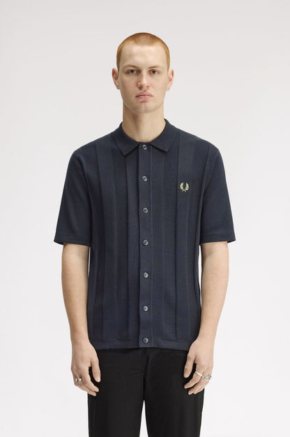 Fred Perry K2324 Tonal Vertical Stripe Shirt // NAVY