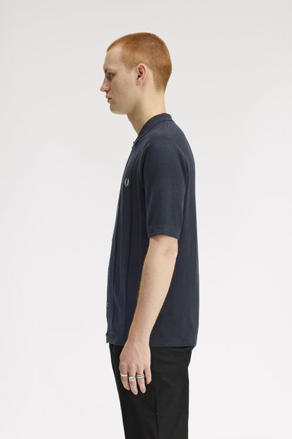 Fred Perry K2324 Tonal Vertical Stripe Shirt // NAVY