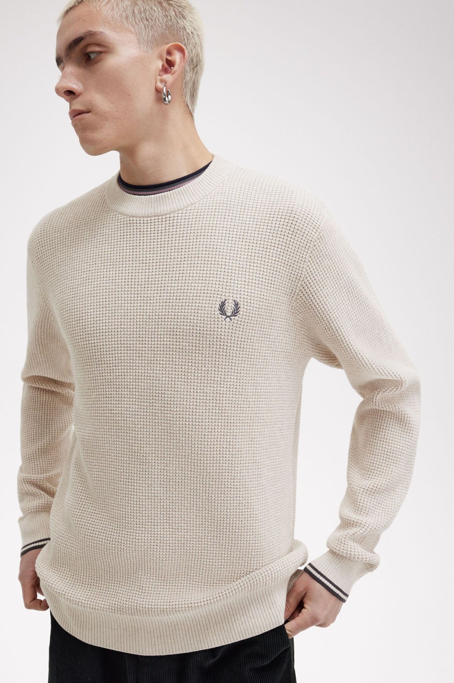 Fred Perry Waffle Stitch Jumper K6507 // PORRIDGE MARL