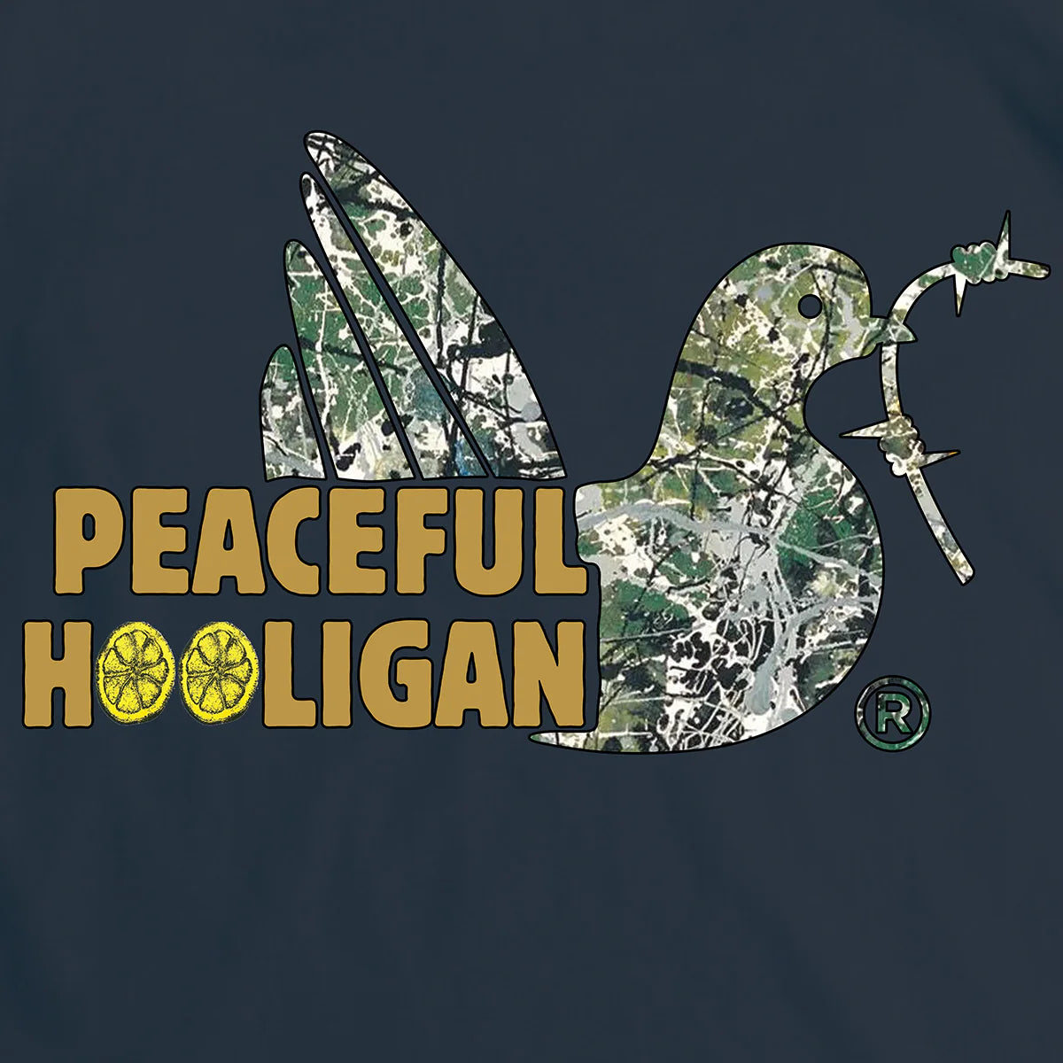 Peaceful Hooligan Roses T-Shirt // NAVY