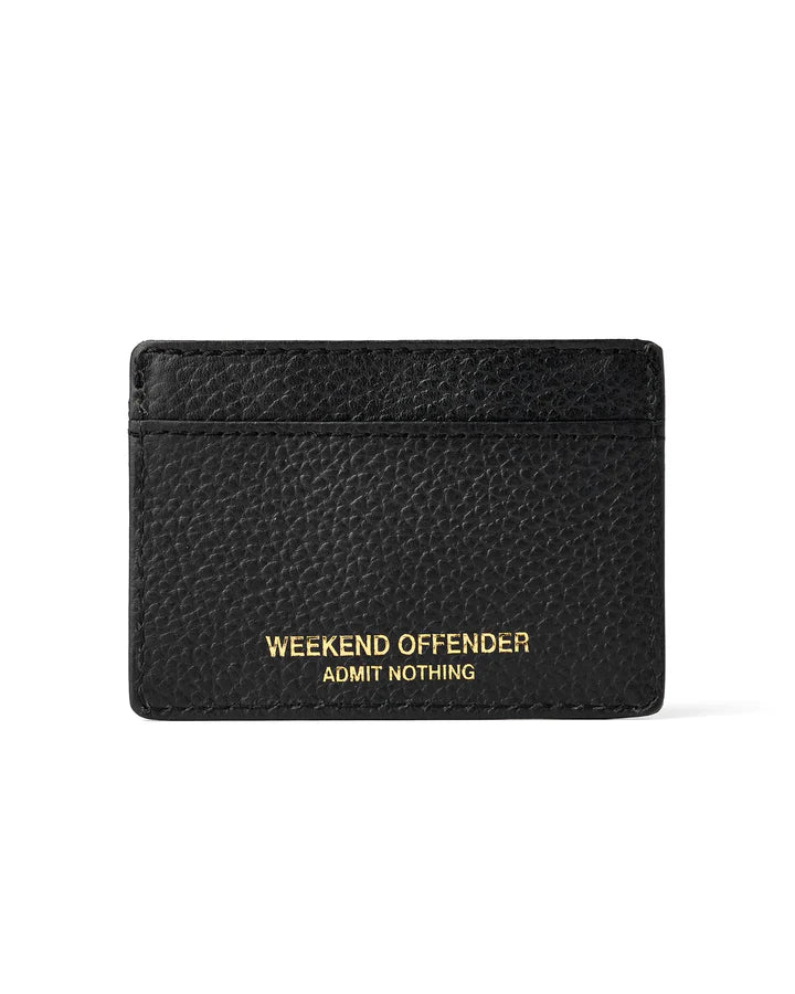 Weekend Offender Leather Card Holder With Gift Box // BLACK