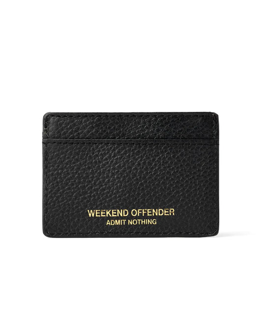 Weekend Offender Leather Card Holder With Gift Box // BLACK