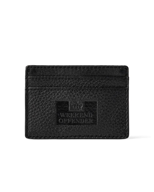 Weekend Offender Leather Card Holder With Gift Box // BLACK