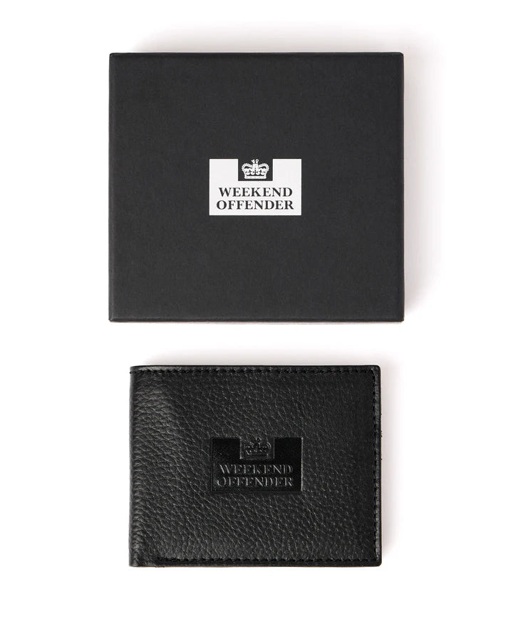 Weekend Offender Leather Billfold Wallet With Gift Box // BLACK