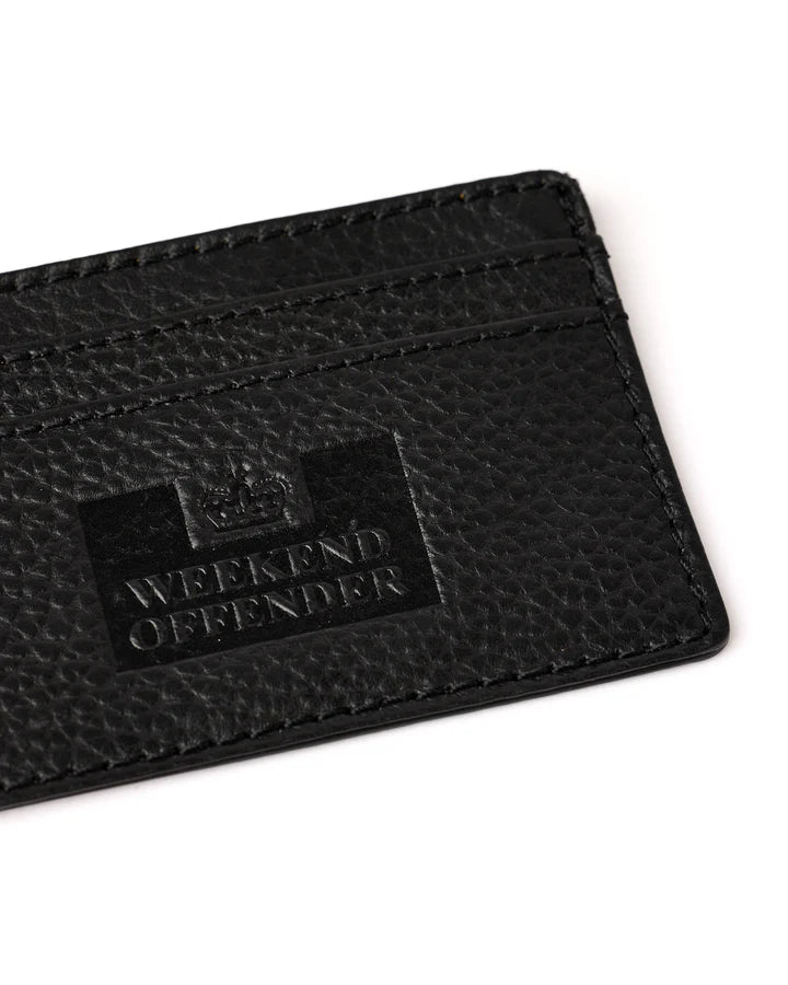 Weekend Offender Leather Card Holder With Gift Box // BLACK
