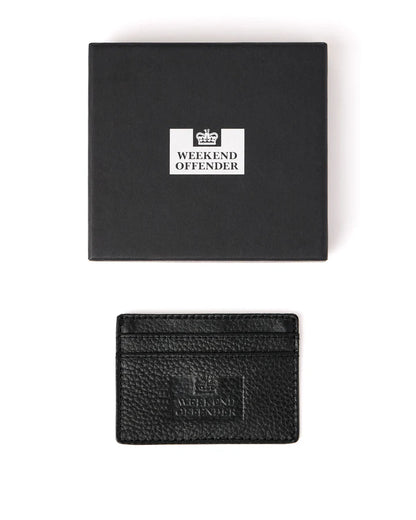 Weekend Offender Leather Card Holder With Gift Box // BLACK