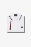 Fred Perry M12 120 Made in England Shirt // WHITE/MAROON