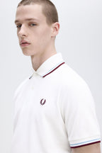 Fred Perry M12 Made In England Polo // WHITE/MAROON 120
