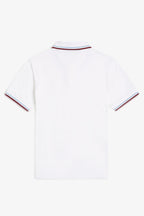 Fred Perry M12 Made In England Polo // WHITE/MAROON 120