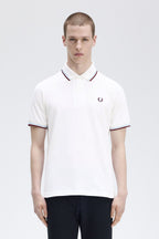 Fred Perry M12 Made In England Polo // WHITE/MAROON 120