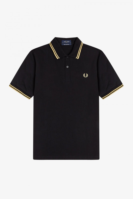 Fred Perry M12 157 Made in England Shirt // BLACK/CHAMPANGE