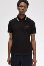 Fred Perry M12 Made In England Polo // BLACK/CHAMPANGE 157